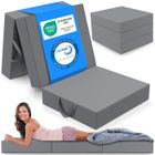 ELONEO Matelas Pliant 3 Parties, Mousse Épaisse 15 cm, Lavable, Pour Adulte, 75x195x15 cm, gris