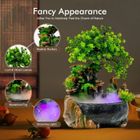 OUKANING Fontaine d'intérieur avec éclairage LED Fontaine de Table Salon Bureau Cascade Desktop Bonsai Ornament
