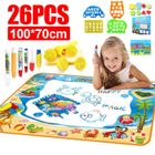 BOROFONE Tapis de dessin - Aweson - Doodle Mat - 100x70 cm - 26 pièces - Coloré - Animaux