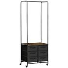HOMCOM - Meuble dressing penderie - Acier - 63.5x40x172.5cm - Brun Rustique
