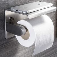 ZUNTO Porte Papier Toilette, Porte-papier WC support de téléphone En Inox Montage Rouleau Mural Etagère Distributeur Salle de Bain
