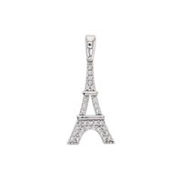 Jouailla - Pendentif Tour Eiffel en Or blanc 375-1000e et oxyde de zirconium