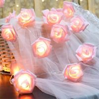 Fantasee Guirlande lumineuse a LED en forme de roses - Fonctionne a piles - Pour mariage, maison, fete, anniversaire, festiva
