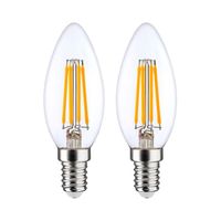 Pack 2 Ampoules LED Filament Bougie E14 4W Equi.40W 470lm 2700K 25000H 7hSevenOn Premium