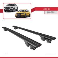 Compatible avec Audi Q3 2011-2018 HOOK Barres de Toit Railing Porte-Bagages de voiture Avec verrouillable Alu NOIR