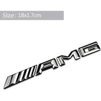 1pcs Silver AMG Logo haut de gamme Métal Sticker Corps de corps Extérieur Décor Auto Emblème Badge Décalque pour W205 A180 W124 C180