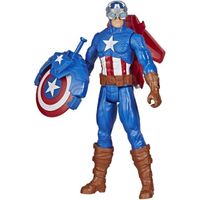 Figurine Captain America Titan Hero Blast Gear AVENGERS - 30 cm - Lanceur et projectiles - dès 4 ans