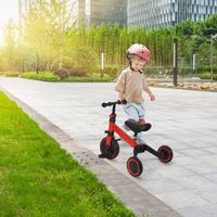 Tricycle Enfant - XJING - Draisienne avec Roues en EVA - Rouge et Noir - Pour les Enfants de 1 à 4 ans