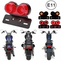 Feu Arrière LED Pour Moto - Intègre Stop, Feu Arrière, Clignotants, Support Plaque, Rouge Fumé
