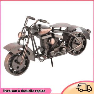 Sculpture Métal Vintage Moto Bronze - Pièce Décorative Fait Main 21x11x8cm - Idée Cadeau Originale