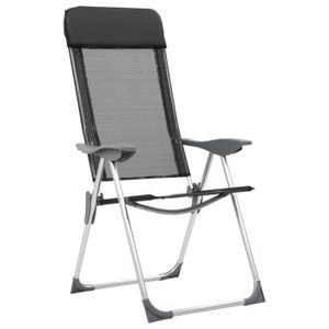 CHAISE DE CAMPING Chaise pliante de camping 2 pcs Noir Aluminium -AKO7394667243539