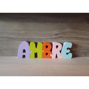 Lettres Prénom En Bois Ambre Achat Vente Plaque De Porte