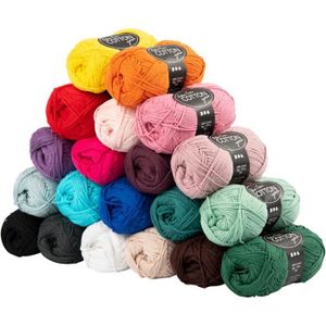 Lot de 3 pelotes de laine à tricoter en coton doux et épais 50 g Beige