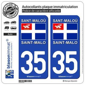 35 Breizh 2 Stickers autocollant plaque immatriculation Rannvro 