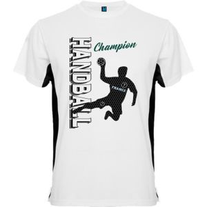 MAILLOT DE HANDBALL T-shirt silhouette handballeur + handball texte ve
