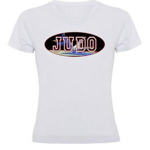 T-SHIRT MAILLOT DE SPORT T-shirt JUDO action combat - Femme - Manches courtes - Blanc