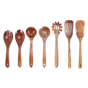 3 pièces fourchette en bois design moderne Cuillère en bois LEIS Ensemble d'ustensiles de cuisine en bois Aimant intégré spatule en bois 