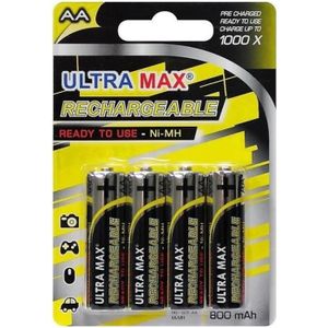 PILES PILE RECHARGEABLE AA LR6 X4 - ULTRA MAX