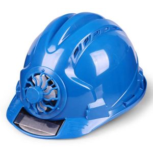 PELLET Blue PELLET Chapeau de sécurité pour le travail en plein air casque de ventilateur à énergie solaire lieu de travail de Construction