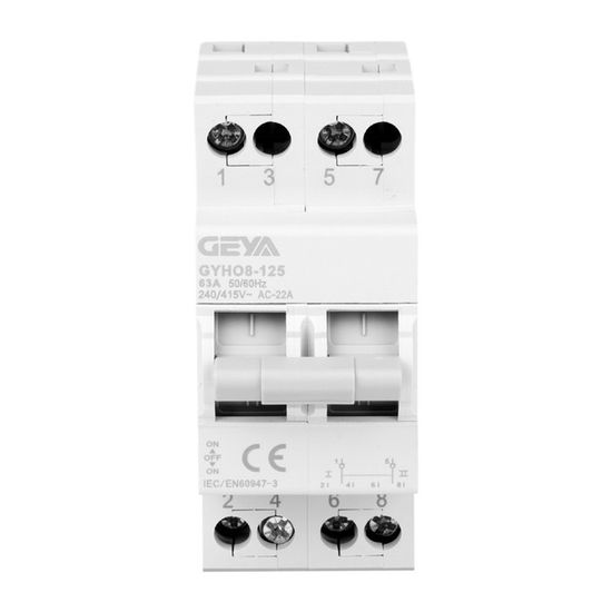 DEWIN 2P 63A Commutateur De Transfert Manuel Double Puissance 35 Mm