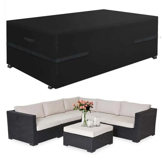 Housse Pour Lit De Jardin Rond - Tissu Oxford 600D Imperméable - 230x90 Cm Noir