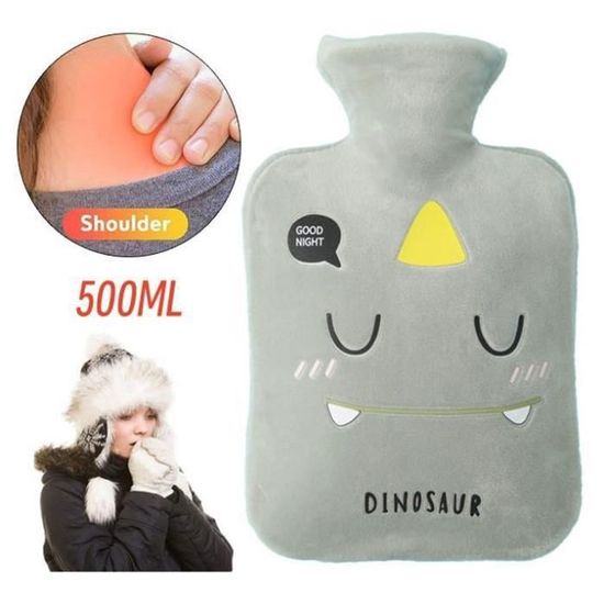 Bouillotte Eau Chaude 1,2L - Étanche, Housse Amovible - Chaleur 4-6h - Pour Dos, Épaules, Jambes - 9