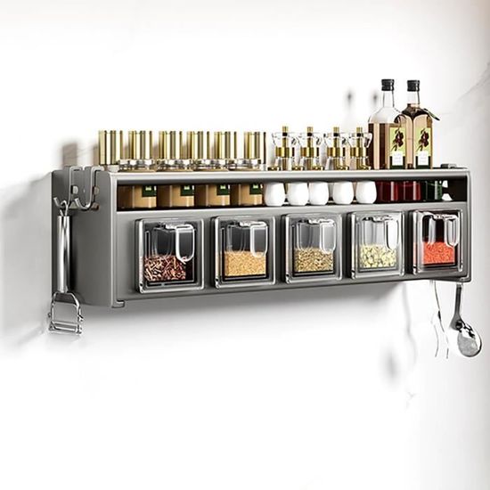 Etagere Epices Cuisine Murale Étagère à épices Murale Pour Cuisine, Pour Porte D'armoire De Cuisine Salle De Bain Balcon Noire 85561517 Etagere Murale Cuisine