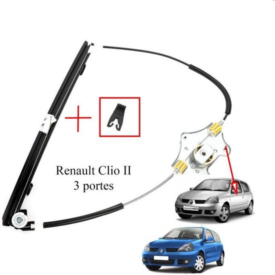 Mécanisme de Lève vitre pour Renault Clio 2 et Clio 2 Campus 3 Portes depuis 1998 - AVANT GAUCHE (côté conducteur)