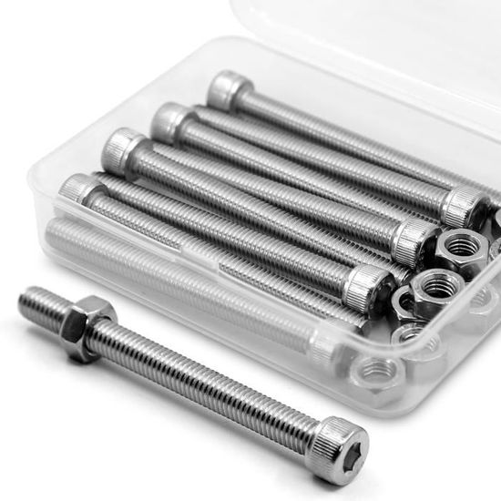 Lot De 112 Vis À Tête Hexagonale M6 M8 M10 Din 933 En Acier Inoxydable