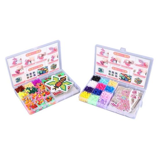 Kit Perles à Repasser Noël - 7000 Perles 5 Mm, 20 Couleurs, Avec Planches, Papier à Repasser, Accessoires - Activité Manuelle Enfants