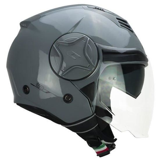 CGM Flo Casque Jet Adulte Unisexe, Pétrole Satiné, M1 (56cm