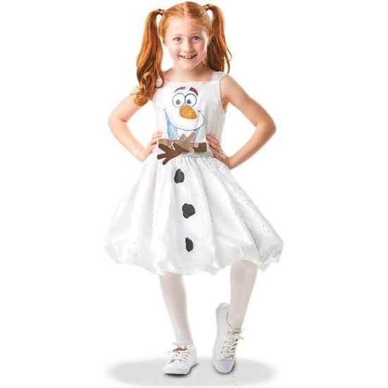 Déguisement Olaf animé La Reine des Neiges 2 luxe fille - Disney - 3 à 4 ans - Blanc