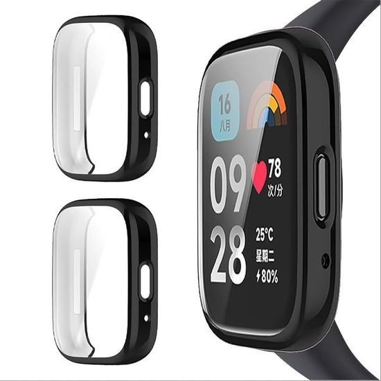 Lot De 3 Coques Compatibles Avec Garmin Vivoactive 6 Avec Protecteur D'écran, Coque Souple En TPU Résistant Aux Chocs Et Aux Rayures Pour Montre Intelligente Garmin Vivoactive 6 (noir/argenté/noir