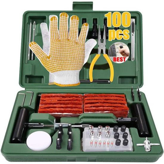 Kit Réparation Pneus Voiture - Urgence Crevaison Tubeless