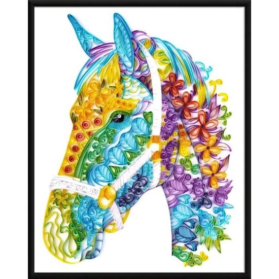 Kit Quilling CRAFTiDA - Papier Filigrane Lion - Planche EVA 40x50cm - Outils Inclus - DIY Artistique