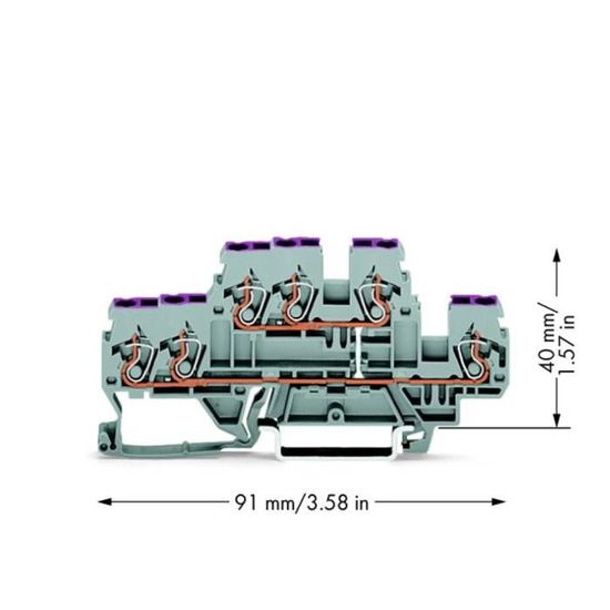 Bloc à Fusibles WAGO 282-696 - Borne Pour 2 Conducteurs Et Fusible Plat Automobile - Avec Ouverture De Test - 6