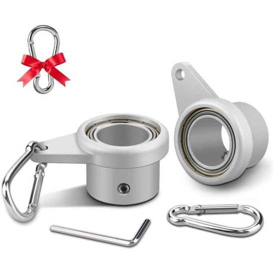 QWORK Lot De 2 Anneaux Montage Mât Drapeau 1,8-2,5 Cm – Aluminium Anti-Enchevêtrement, Rotation 360°
