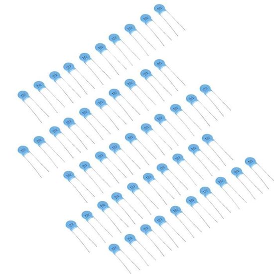 Ensemble De Condensateur En Céramique 0.1uF 100nF 1000V, Kit D'assortiment De Condensateurs En Céramique De Puce à Disque Haute Tension 50Pcs