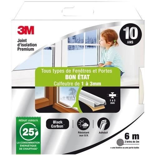 Joint adhésif porte et fenêtre bon état 3M Premium 1 à 3 mm .6