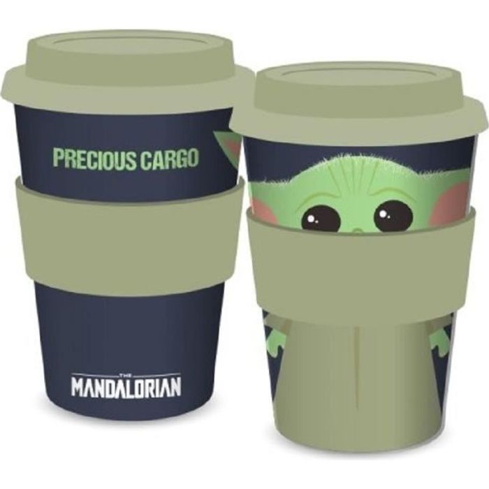 Mug de voyage Baby Yoda -The Child- Star Wars - Mandalorian - 400ml - Vert et noir