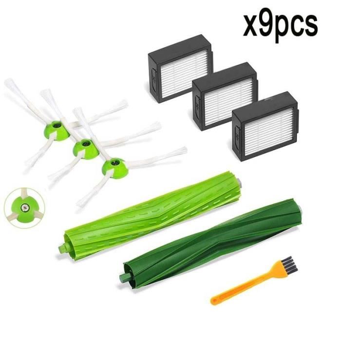 tota9pcs - Kit de remplacement pour aspirateur Robot iRobot Roomba i7 E5 E6 série I, sac à poussière, brosse
