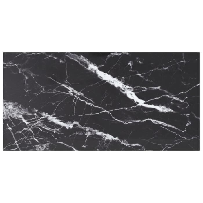 NEW-Dessus de table Noir 100x50cm 6mm Verre trempé et design marbre-MEUBLE