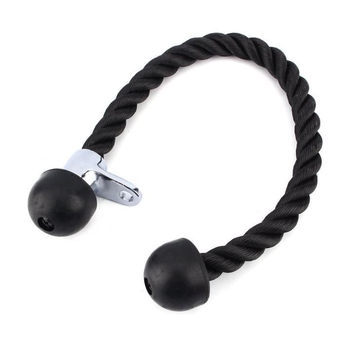 Sports Corde Triceps Corde de Traction Musculation Trapezes Biceps Accessoire de Tirage pour Appareil à Poulie 27 Pouces