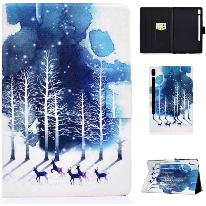 Coque Samsung Tab S6 10.5 2019 SM-T860/T865, Housse PU Cuir Coque Flip Cover Stand Etui de Fonction Réveil/Sommeil Automatiqu18011