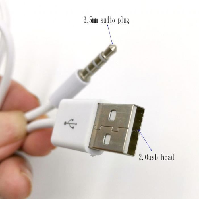 Version Jack 3,5 mm vers USB 2.0 - Prise Audio 3.5mm Vers Usb 2.0 Mini Micro Connecteur Mâle Adaptateur Convertisseur Câble Aux