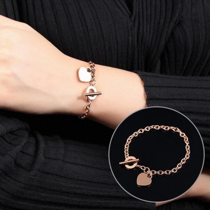Bracelet de luxe pour femmes- Or rose- Beau La mode--magnifique Ladies Noël Cadeau de la Saint-Valentin Cadeau