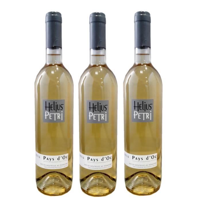 Helius Petri blanc 2016 Pays d’Oc - IGP, Coffret de 3 bouteilles 75 cl