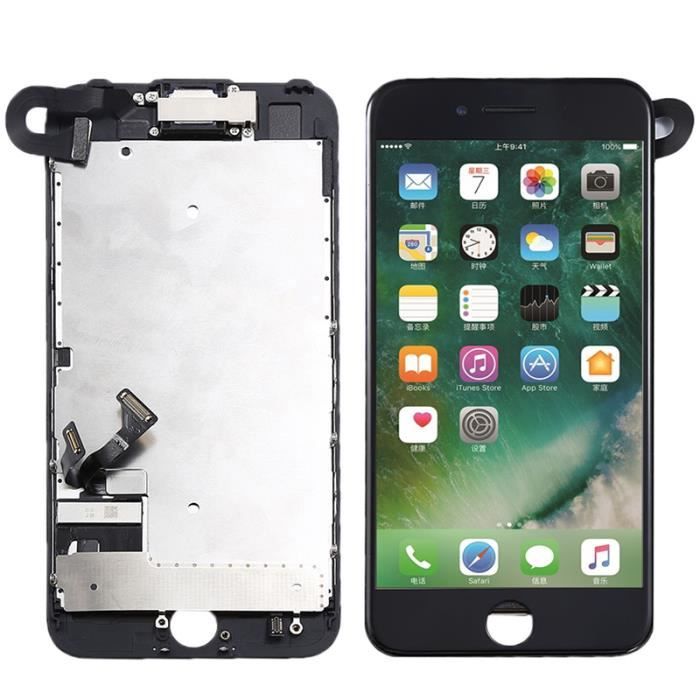Novatech Noir lcd Ecran Tactile Vitre Tactile Complet + Caméra + Bouton Home Pour iphone 7 4.7\