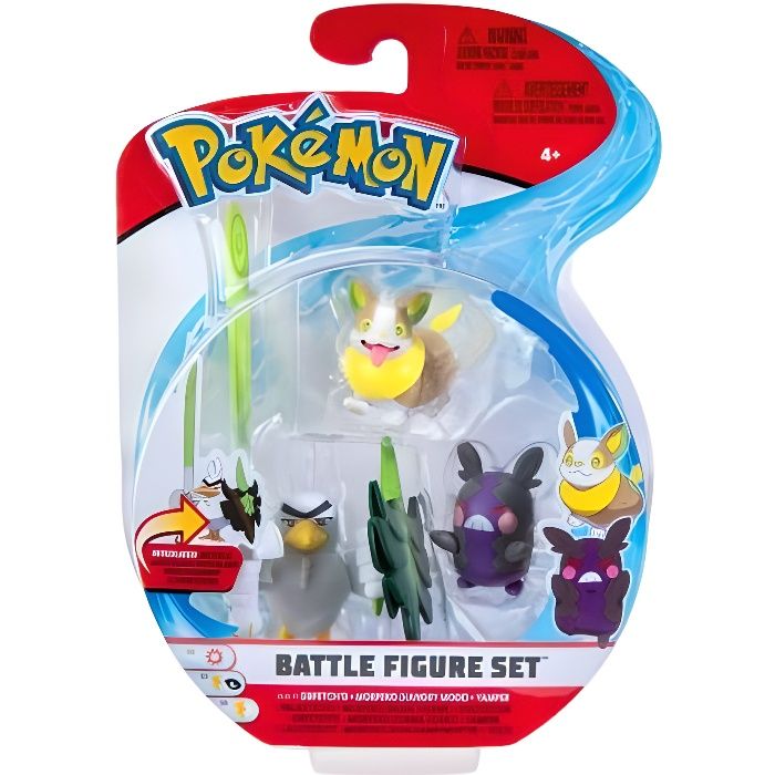 Coffret 3 Pokemon Palarticho Morpeko Voltoutou - Figurine De Combat - Pokemon Blanc Beige Violet - Jouet Garcon