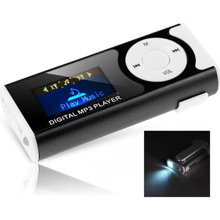 Lecteur MP3 avec écran digital et lampe de poch…